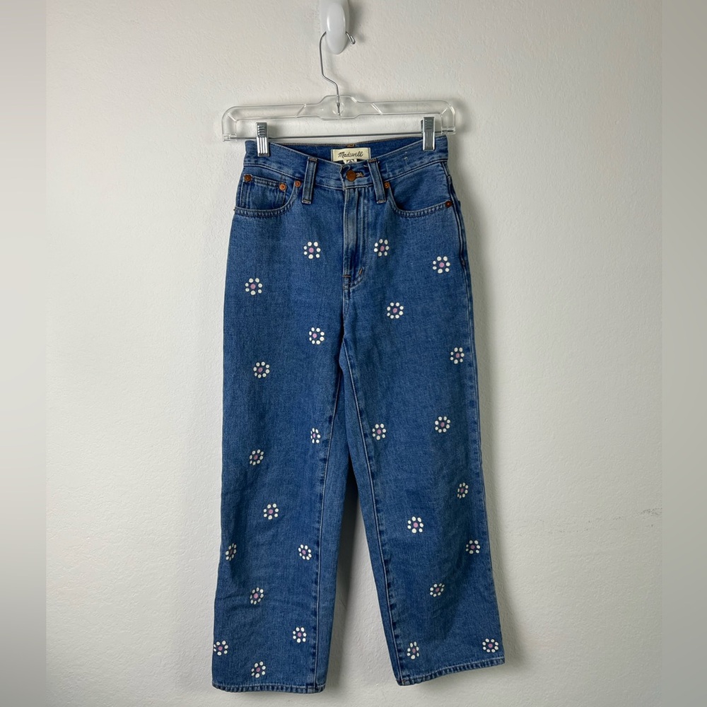 Madewell The Perfect Vintage Painted Floral Jeans Size 23